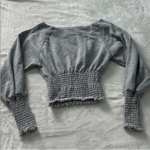 Urban Outfitters Cute Gray Smocked Crop Top